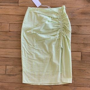 Green plaid Midi skirt